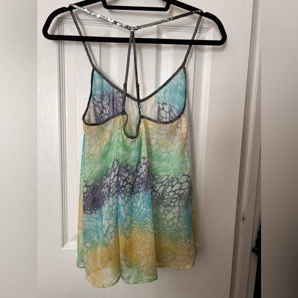 Free People Lace Chiffon Sequin Strap Camisole, Size M - Picture 3 of 3